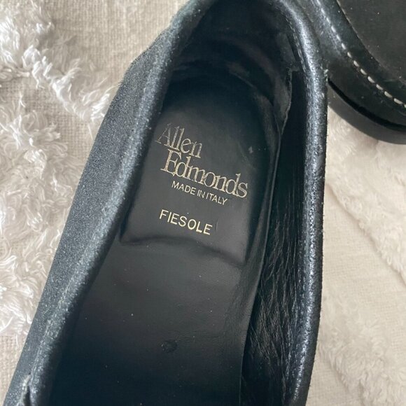 Men's Allen Edmonds Fiesole Loafers Black Suede Made in Italy 10 D - Picture 6 of 16